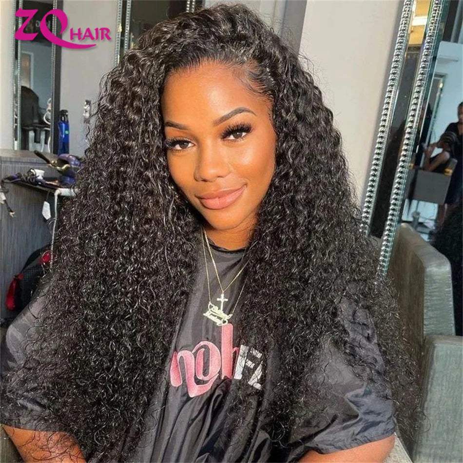 Glueless Pre Plucked Deep Wave 13X4 HD Lace Front Human Hair Wig For Women Human Hair HD Lace Frontal Wigs Curly 4X4 Closure Wig