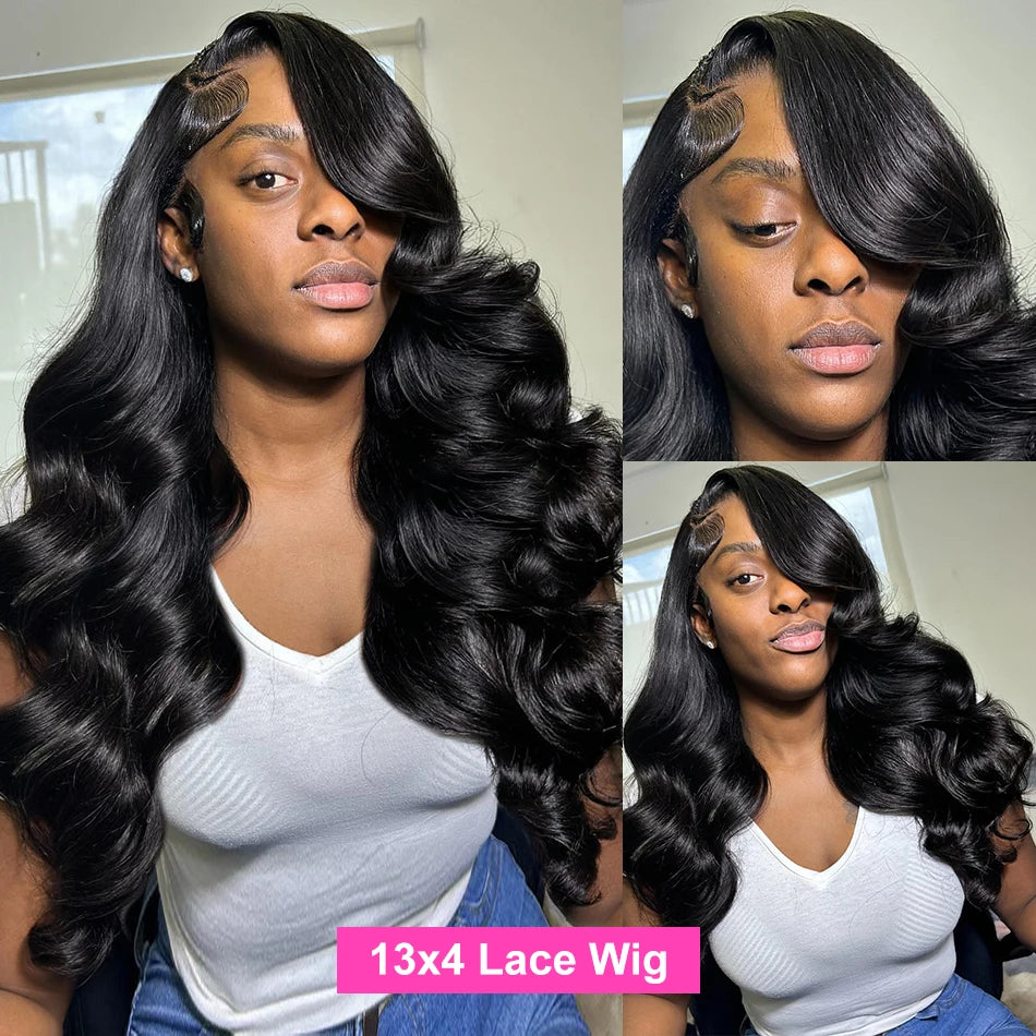 Luvin 250% Body Wave 13x6 Lace Frontal Wigs 30 40Inch Brazilian Remy 5x5 Closure Glueless Wig Human Hair Ready To Wear For Women